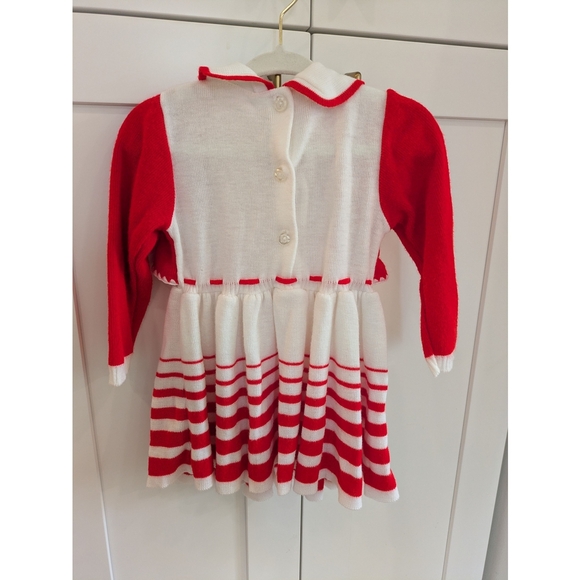 Vintage Baby Red & White Embroidered Dress - Picture 2 of 4